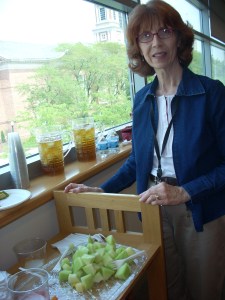 Lovely Cathy Lambert, YA librarian at Allen Co Public Library, brings enthusiasm to her homeschoolers' meetings.