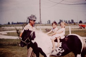 It's no wonder I love horses--Dad had my sister and me on one at an early age. 