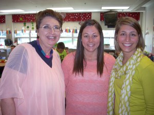 Medusa de-wigged, student teacher Stephany Derengowski, teacher Lindsay Schroeder.