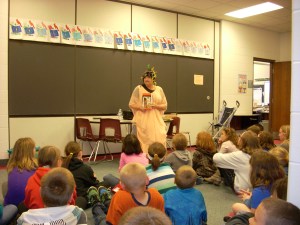 Speaking to students at Southern Wells Elementary School. 